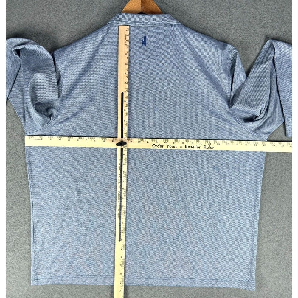 Johnnie O Quarter Zip Mens 2XL Blue Top Shelf Farber Heathered Twill Minimalist - Picture 8 of 10